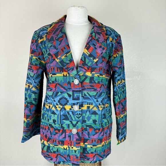 Jackets & Blazers - Vintage Western Aztec Tapestry Western Cowboy Cowgirl Blazer Jacket Southwest